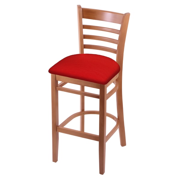 25" Counter Stool, Medium Finish, Canter Red Seat